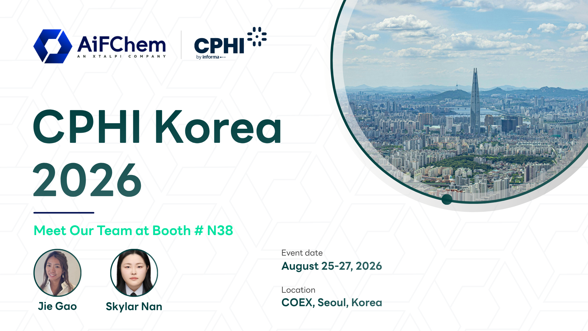 CPHI Korea 2026 | AiFChem at Booth N38, COEX, Seoul, Korea